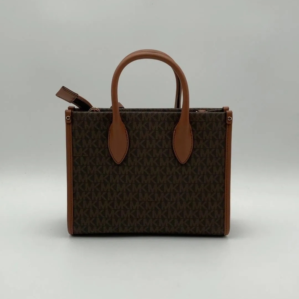Michael Kors Mirella Sm Logo Brown Crossbody Bag New Ret $448 - Picture 6 of 11